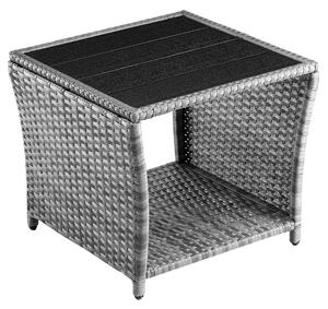 FurniGO Ratanový stolek Vedis 45x45x40cm - šedý