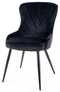 Židle Lotus Velvet černý Bluvel 19, kov černá matná