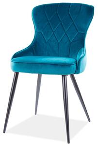 Židle Lotus Velvet šedý Bluvel 85, kov černá matná