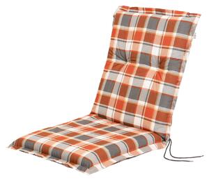 LIVARNO home Potah na židli / křeslo, 100 x 42 x 8 cm (káro/oranžová) (100342518004)