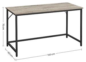 VASAGLE Psací stůl - černá/bílá - 140x75x60 cm