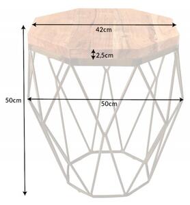 Přírodní dřevěný konferenční stolek Diamond 50 cm