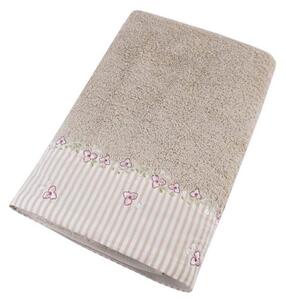 Bavlněný ručník osuška béžový 70 x 140 cm (ISABELLE ROSE)