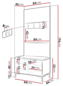 Nábytek do předsíně s čalouněnými panely ANDORA 3 - bílý / bordó