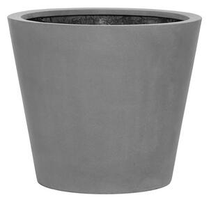 Pottery Pots Venkovní květináč kulatý Bucket M, Grey (barva šedá), kolekce Natural, kompozit Fiberstone, průměr 58 cm x v 50 cm, objem cca 95 l