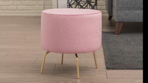 Atelier del Sofa Taburet Octo - Pink, Růžová, Zlatá