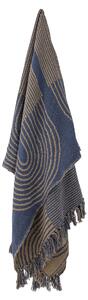 Přehoz z recyklované bavlny Tiffanie Blue 160 x 130 cm