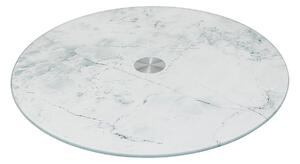 Skleněný otočný servírovací tác White Marble, (fi) 32 cm