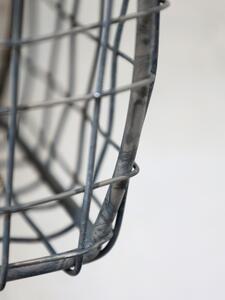 Zinkový antik drátěný košík Fil de fer Basket M - 26*10*20cm