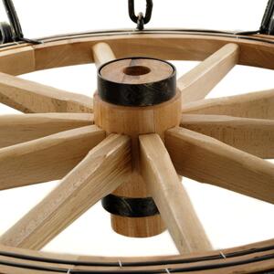 Dřevěný rustikální lustr - loukoťové kolo