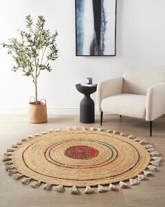 Kulatý jutový koberec ⌀ 140 cm béžovýOBAKOY