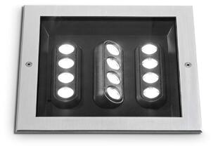 Ideal Lux Venkovní zapuštěné bodové LED světlo TAURUS ACCENT SQUARE d.21cm Barva: ocel