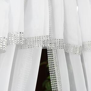 Dekorační krátká záclona s ozdobným volánem se zirkony CELINE bílá 400x150 cm MyBestHome