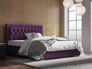 Čalouněná postel KATE 90x200 cm Odstín látky: Tmavá fialová (Kronos 03) - eTapik