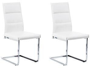 Sada 2 židlí Sada 2 ks Umělá kůže Bílá ROCKFORD