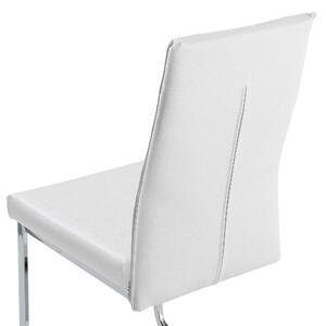 Sada 2 bílých jídelních židlí z umělé kůže ROCKFORD