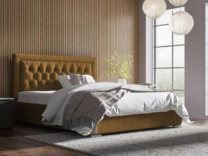 Čalouněná postel KATE 90x200 cm Odstín látky: Žlutá (Kronos 01) - eTapik