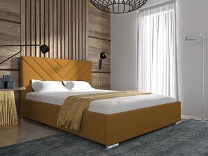 Čalouněná postel MERYL 90x200 cm Odstín látky: Žlutá (Kronos 01) - eTapik