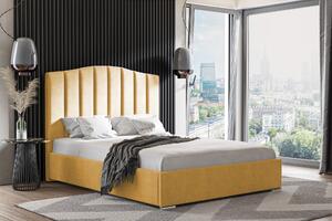 Čalouněná postel MONA 90x200 cm Odstín látky: Žlutá (Trinity 18) - eTapik