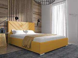 Čalouněná postel MERYL 90x200 cm Odstín látky: Žlutá (Trinity 18) - eTapik