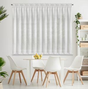 Dekorační krátká vzorovaná záclona s řasící páskou se zadním tunýlkem PAULA bílá/stříbrná 300x150 cm MyBestHome