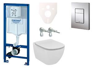Cenově zvýhodněný závěsný WC set Grohe do lehkých stěn / předstěnová montáž+ WC Ideal Standard Tesi 38528SET-KF