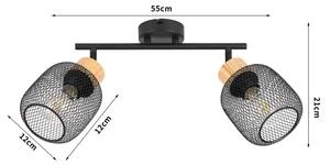 Brilagi - Bodové svítidlo BASKLITE 2xE27/15W/230V dřevo/černá