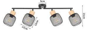 Brilagi - Bodové svítidlo BASKLITE 4xE27/15W/230V dřevo/černá