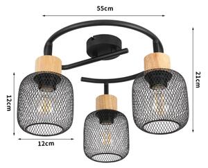 Brilagi - Bodové svítidlo BASKLITE 3xE27/15W/230V dřevo/černá