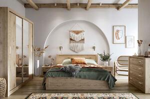 Manželská postel s roštem NALDO - 180x200, dub san remo