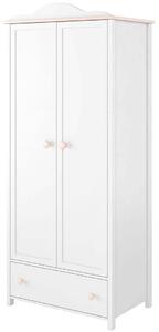 Skříň do dívčího pokoje LALI - 85 cm, bílá / růžová