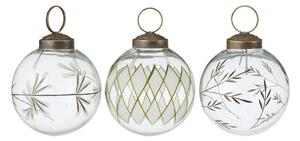 Vánoční ozdoba Engraved Green Pattern Ø 6,3 cm Varianta A