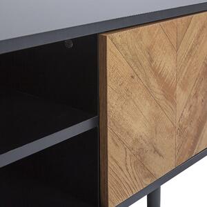 TV stolek černá / světlé dřevo SALINA