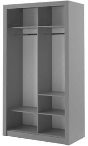- Šatní skříň 120 cm s posuvnými dveřmi MAWELYN 7 - šedá