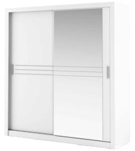 Šatní skříň 250 cm s posuvnými dveřmi NALDO 6 - bílá