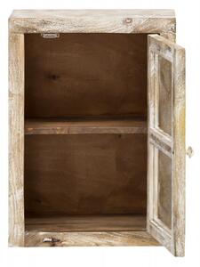 Masivní designová nástěnná skříňka Bitny do koupelny z mangového dřeva