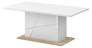 Konferenční stolek FABRICIA - bílý / dub riviera