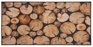 Hnědý koberec s motivem dřeva KARDERE 80 x 150 cm