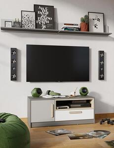 TV stolek PARVATI - šedý / bílý