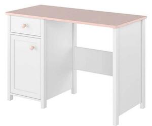 Psací stůl do dívčího pokoje LALI - bílý / růžový