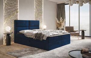 Boxspringová manželská postel CARLA 1 - 160x200, tmavě modrá