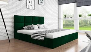 Čalouněná manželská postel CAROLE - 140x200, zelená