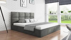 Čalouněná manželská postel CAROLE - 140x200, šedá