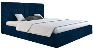 Čalouněná manželská postel GITEL - 180x200, tmavě modrá