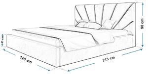 Čalouněná jednolůžková postel GITEL - 120x200, světle šedá