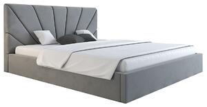 Čalouněná manželská postel GITEL - 180x200, světle šedá