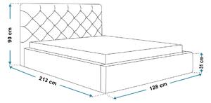 Čalouněná jednolůžková postel HANELE - 120x200, světle béžová