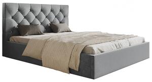 Čalouněná jednolůžková postel HANELE - 120x200, světle šedá