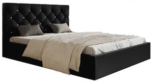 Čalouněná jednolůžková postel HANELE - 120x200, černá