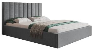 Čalouněná manželská postel LEORA - 140x200, světle šedá